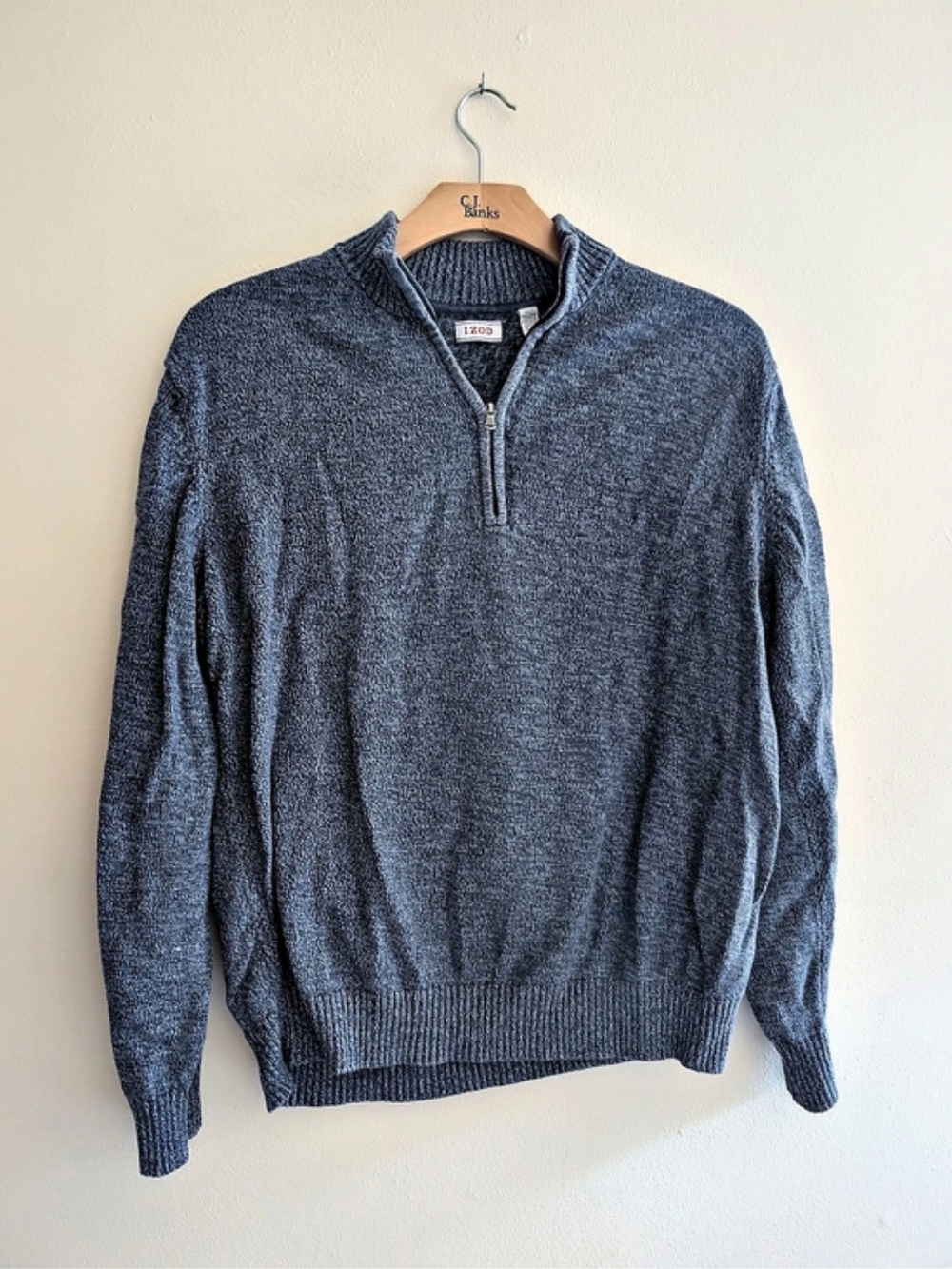 IZOD Men's Blu-Gray Quarter-Zip Sweater